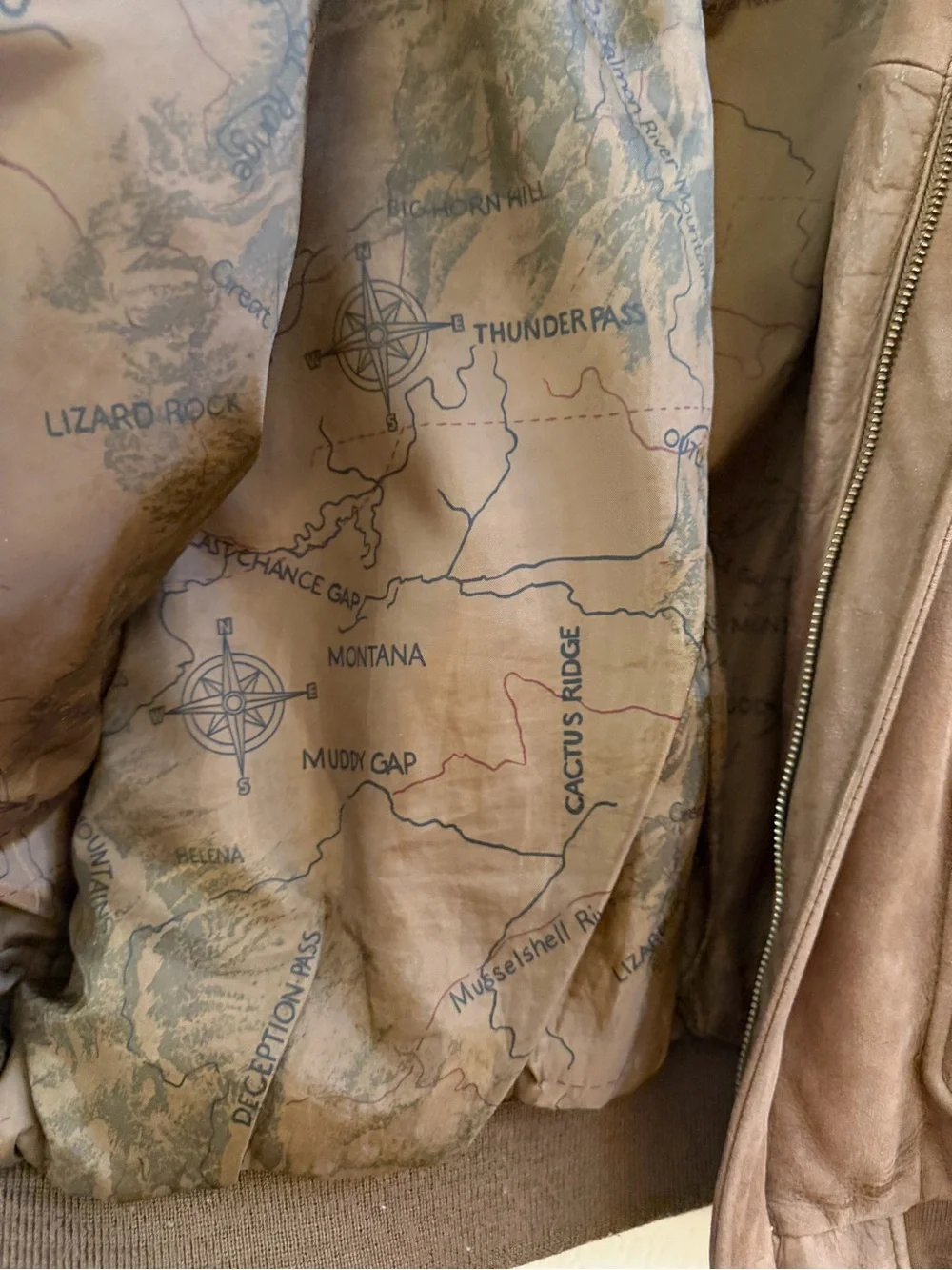 Roundtree Yorke brown leather aviator bomber jacket